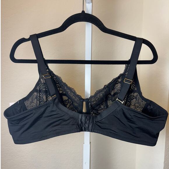 Auden Womens Black Lace Unlined Full Coverage Underwire Bra 42D NWT - Picture 2 of 4